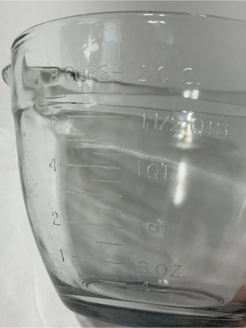 Pampered Chef 8 Cup 2 Qt 2-Liter Glass Measuring Cup Mixing Batter Bowl NO LID